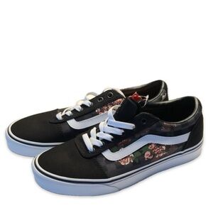 Vans Ward “Flowers & Checks" Black Floral Sneakers